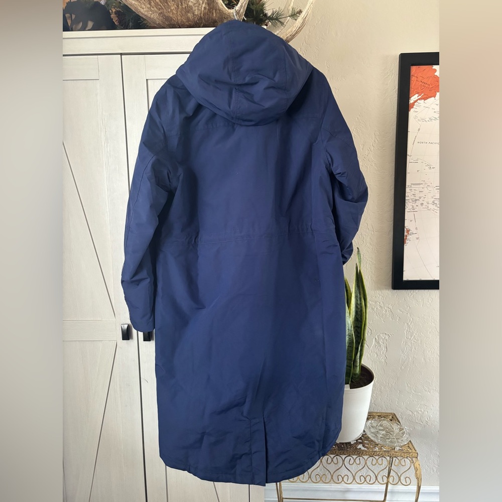 Lands’ End Squall Hooded Long Parka Winter Lined Warm Coat Parka Navy Blue - Picture 4 of 15